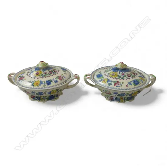 PAIR OF MASON’S REGENCY OVAL LIDDED TUREENS, L.290MM