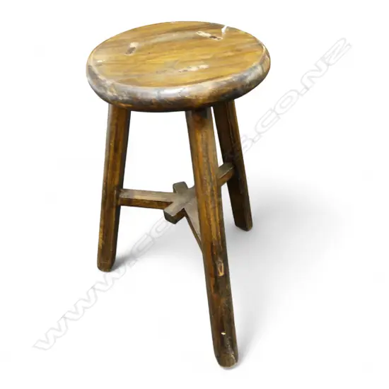 WOODEN 3 LEGGED STOOL H.500mm