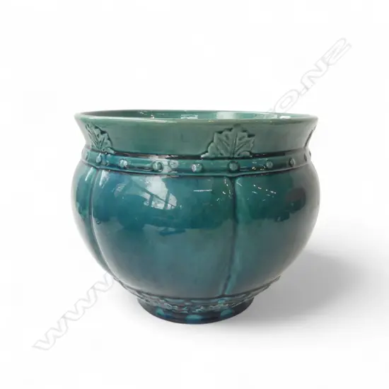 EDWARDIAN HOLDCROFTS EARTHENWARE JARDIN, marked Holdcrofts Ltd Harrow 8in, H.210mm Dia.250mm
