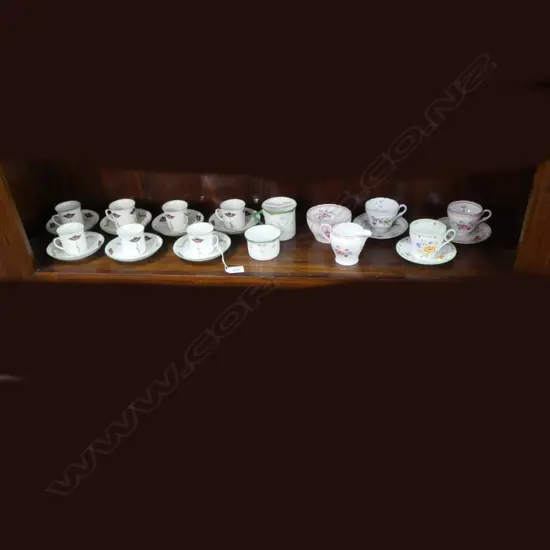 SET OF 8 FOLEY COFFEE CANS 3 SHELLEY  COFFEE C/SS & CREAM SUGAR