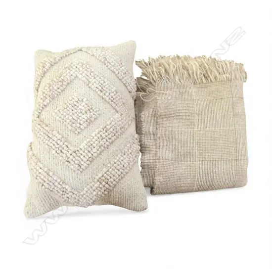 CUSHION W.580mm, STANSBOROUGH WOOL BLANKET