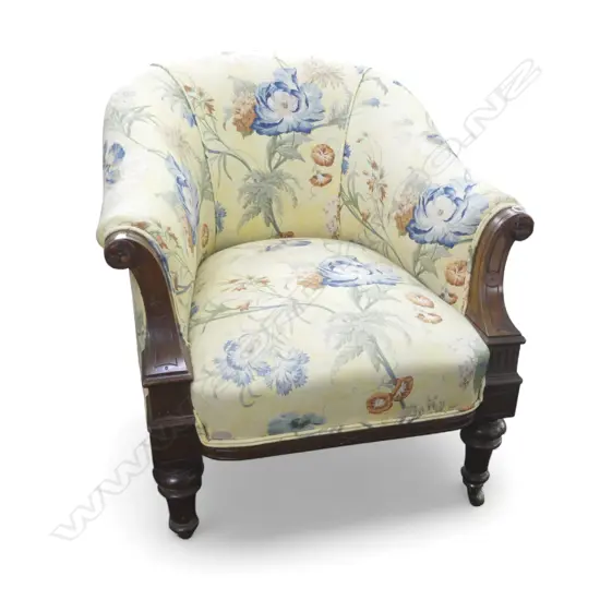 FLORAL UPHOLSTERED ARMCHAIR H.720mm