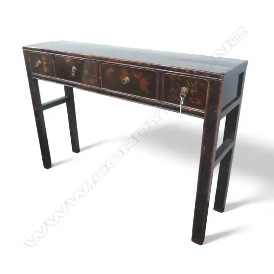 ORIENTAL BLACK LACQUER HALL TABLE 1225x300x850mm