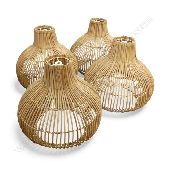 4 RATTAN LIGHT SHADES H.310mm