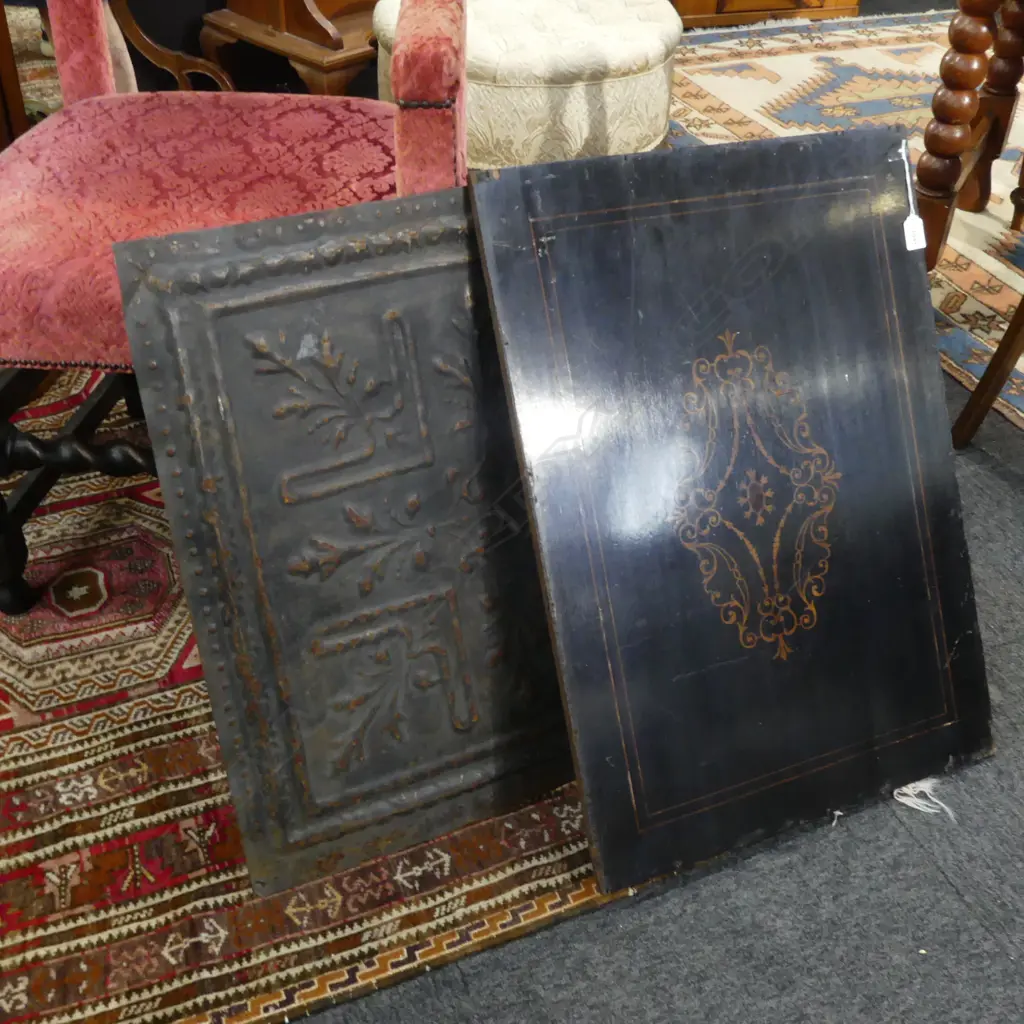 INLAID WOODEN PANEL 705x505mm, PRESSED TIN PANEL 635x615mm Image 1++