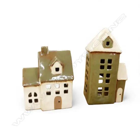 2 FRENCH COUNTRY COLLECTIONS HOUSE CANDLE BURNERS H.230mm