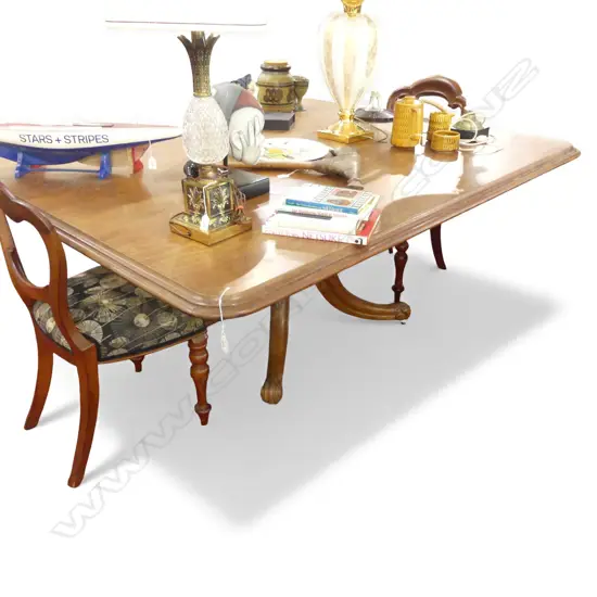 19thC MAHOGANY TILT TOP DINING TABLE 1530x1870x790mm