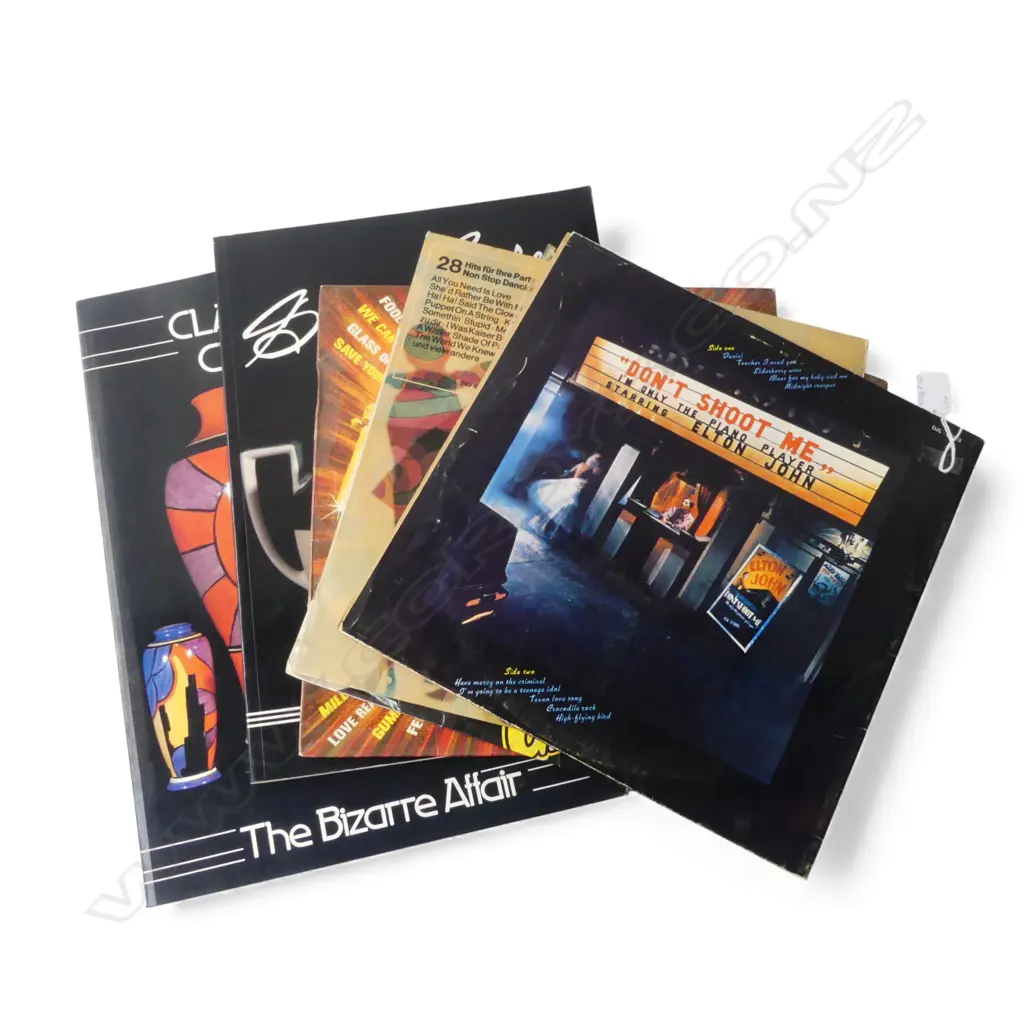 LARGE FORMAT CLARICE CLIFF & SUSIE COOPER BOOKS + 4 LPs INCLUDING ELTON JOHN Image 1++