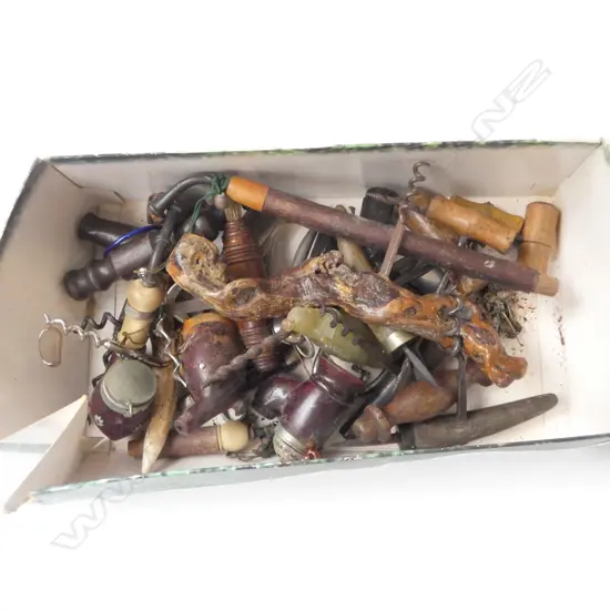 ASST. VINTAGE CORKSCREWS, BOTTLE OPENERS, ORIENTAL PARASOL faults etc