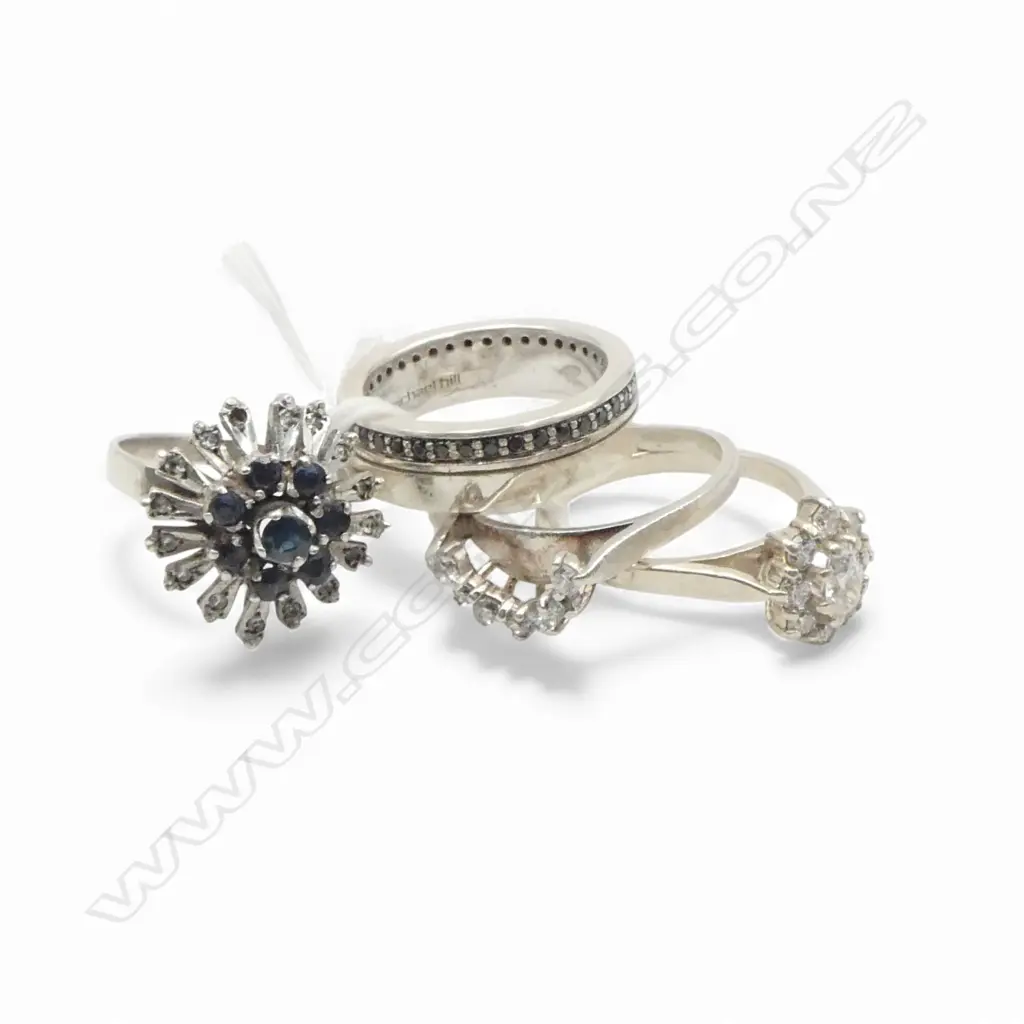 4 STG SILVER RINGS 22.59gms Image 1++