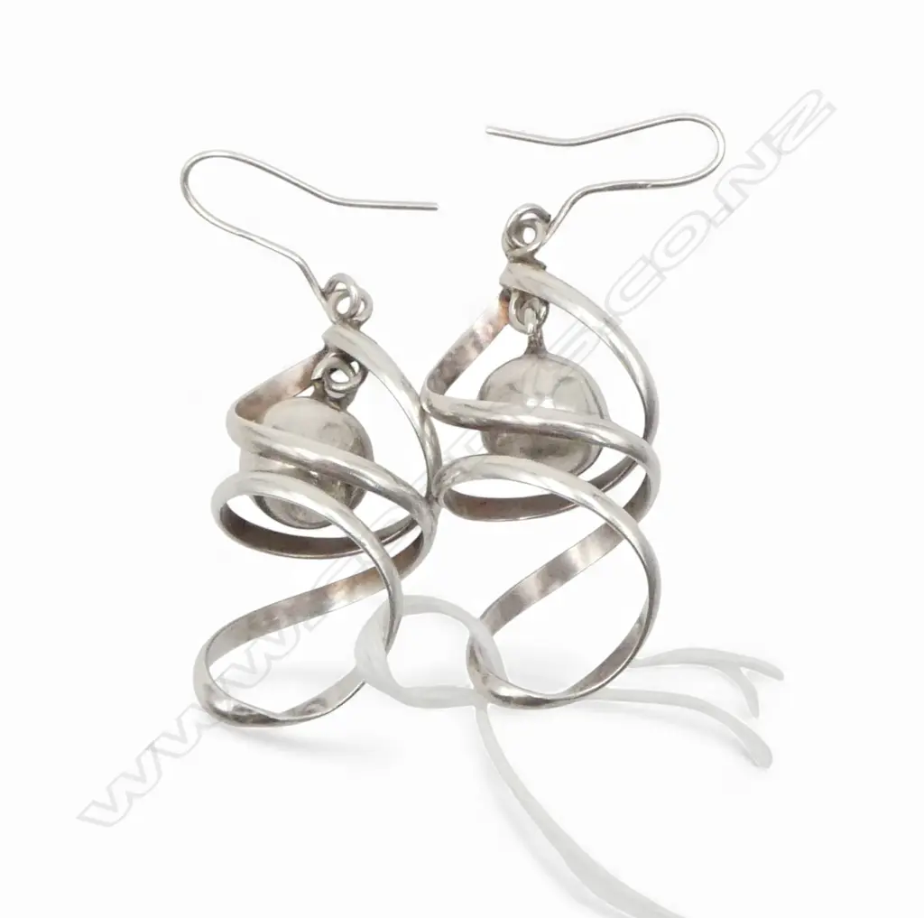 PR STG SILVER WIRE DROP EARRINGS 9.42gms Image 1++