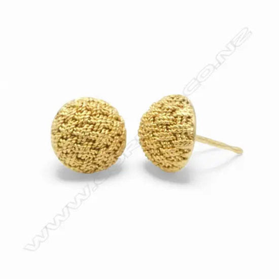 PR 18ct GOLD fine rope knot STUD EARRINGS no butterflies 3.1gms