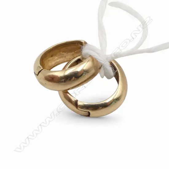 PR 9ct YELLOW GOLD HINGED HUGGIE STYLE EARRINGS pierced fittings 2.86gms