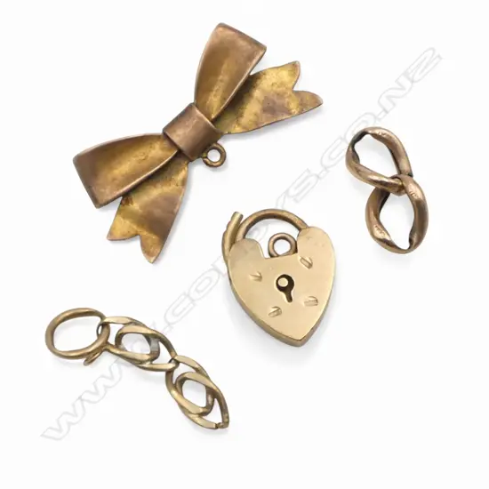 ASST. 9ct GOLD SCRAP + HEART CLASP 6.10gms