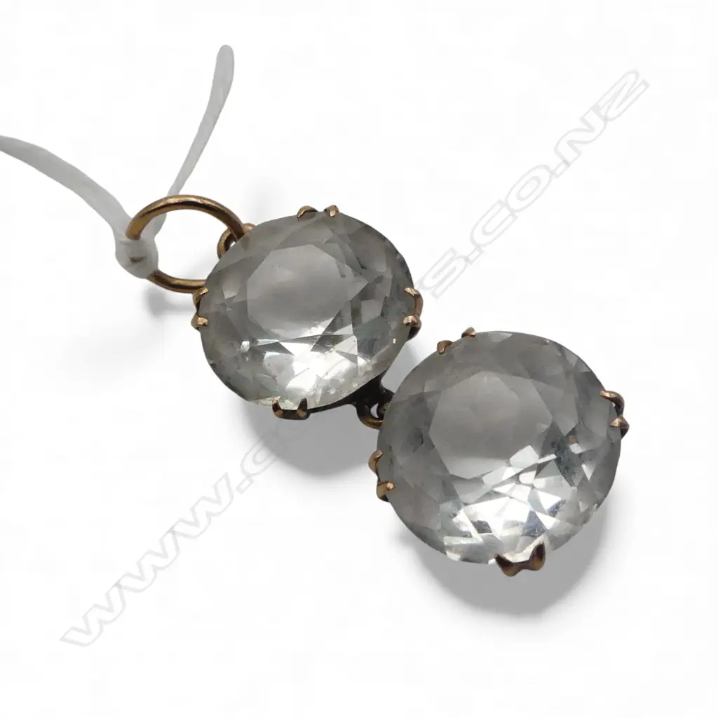 14CT ROSE GOLD AND WHITE SAPPHIRE OR SPINEL? PENDANT Image 1++