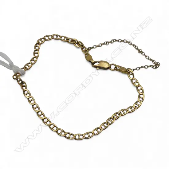18ct YELLOW GOLD CAPSTAN CHAIN LINK BRACELET 4.6gms