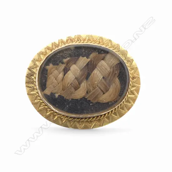 ANTIQUE 9CT GOLD MEMORIAL BROOCH 1891 W.30mm, 6.9gms