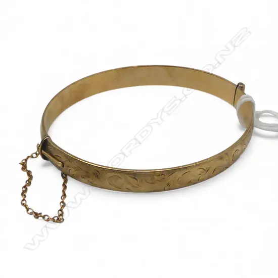 9ct GOLD PLATED HINGED BANGLE