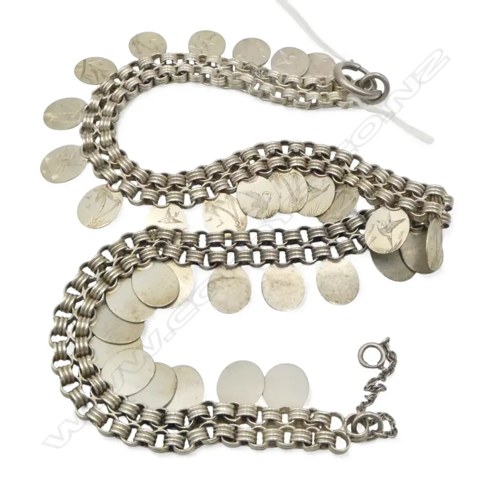 VICTORIAN SILVER? NECKLACE L.430mm Image 1++