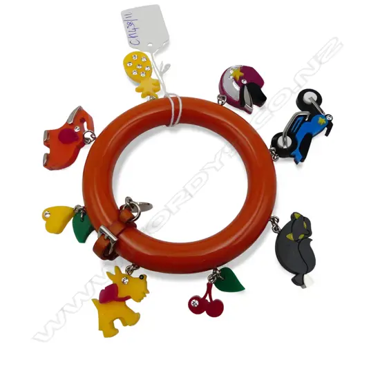 PRADA 'POP JEWELS' PLASTIC CHARM BRACELET w. BOX, BAG & CERTIFICATE - 65mm int. dia