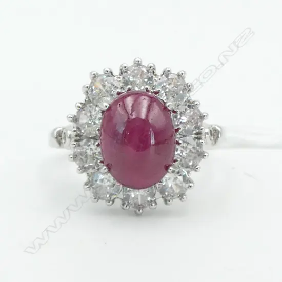 STAR RUBY DRESS RING, AIG REPORT, stone heat treated