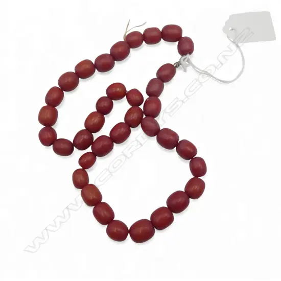 BAKELITE?AMBER? BEAD NECKLACE L.480mm