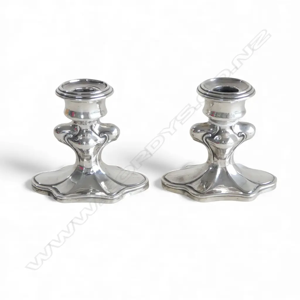 PR ART NOUVEAU CANDLESTICKS, CHESTER 1908 H.90mm Image 1++