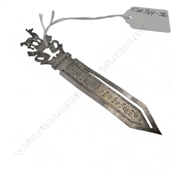 Silver book page marker lama to top