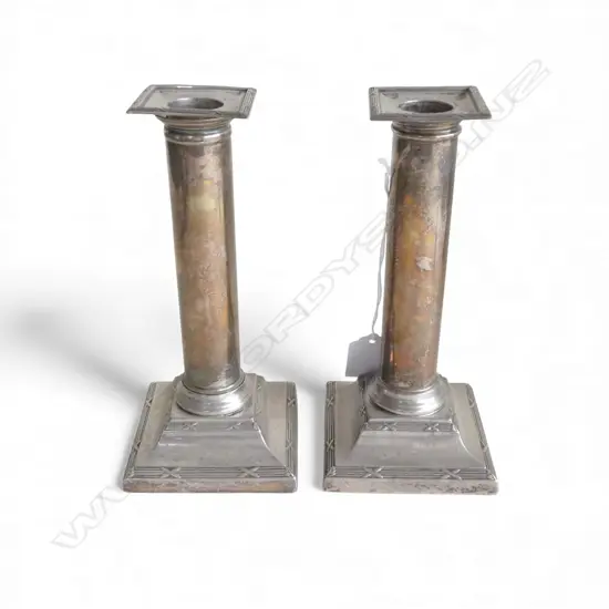 PR STG SILVER CANDLESTICKS, SHEFFIELD 1912 H.180mm
