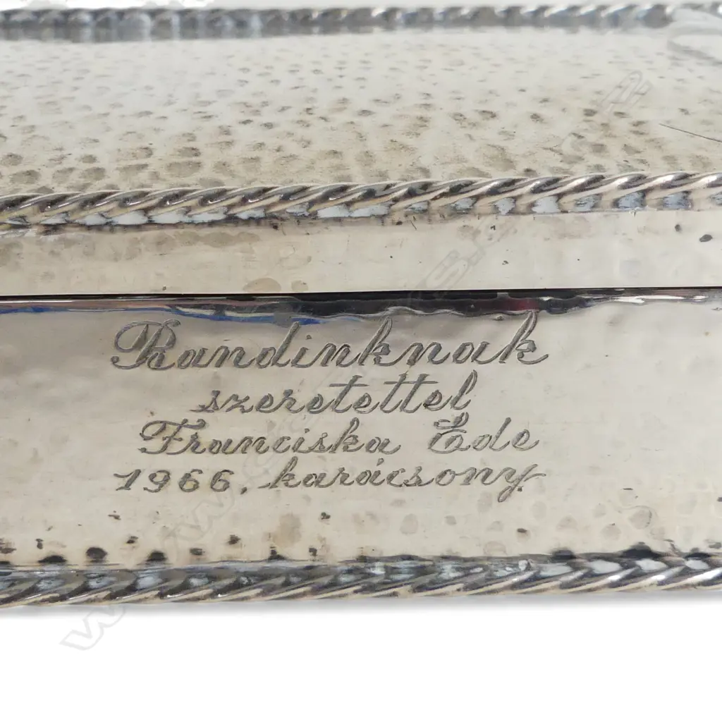 HUNGARIAN 800 SILVER CIGARETTE BOX, WOOD LINED 165x95x40mm Image 1++