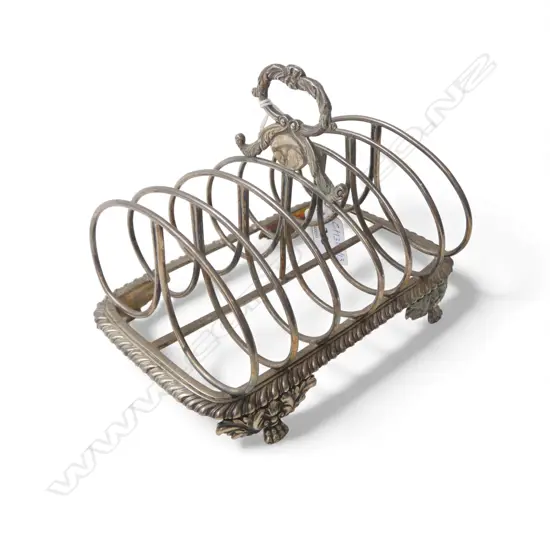 STG SILVER TOAST RACK, CHARLES FOX, LONDON 1827 L.160mm 325gms