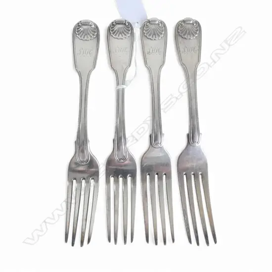 4 GEORGIAN STG SILVER FORKS (2+2) 390gms