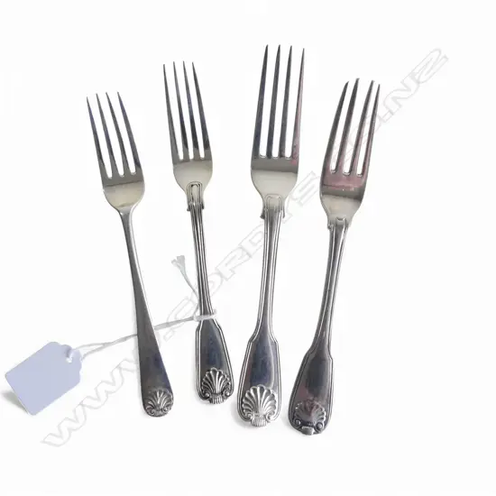 4 STG SILVER FORKS, SHELL PATTERN 193gms