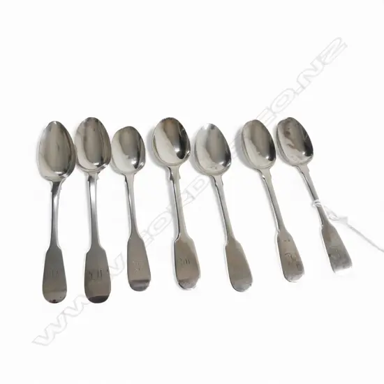 7 STG SILVER TEA SPOONS, 144gms