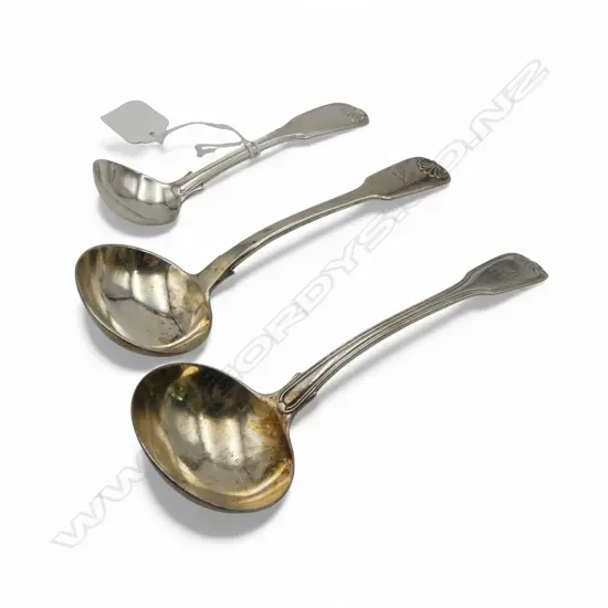 3 STG SILVER LADLES, 194gms