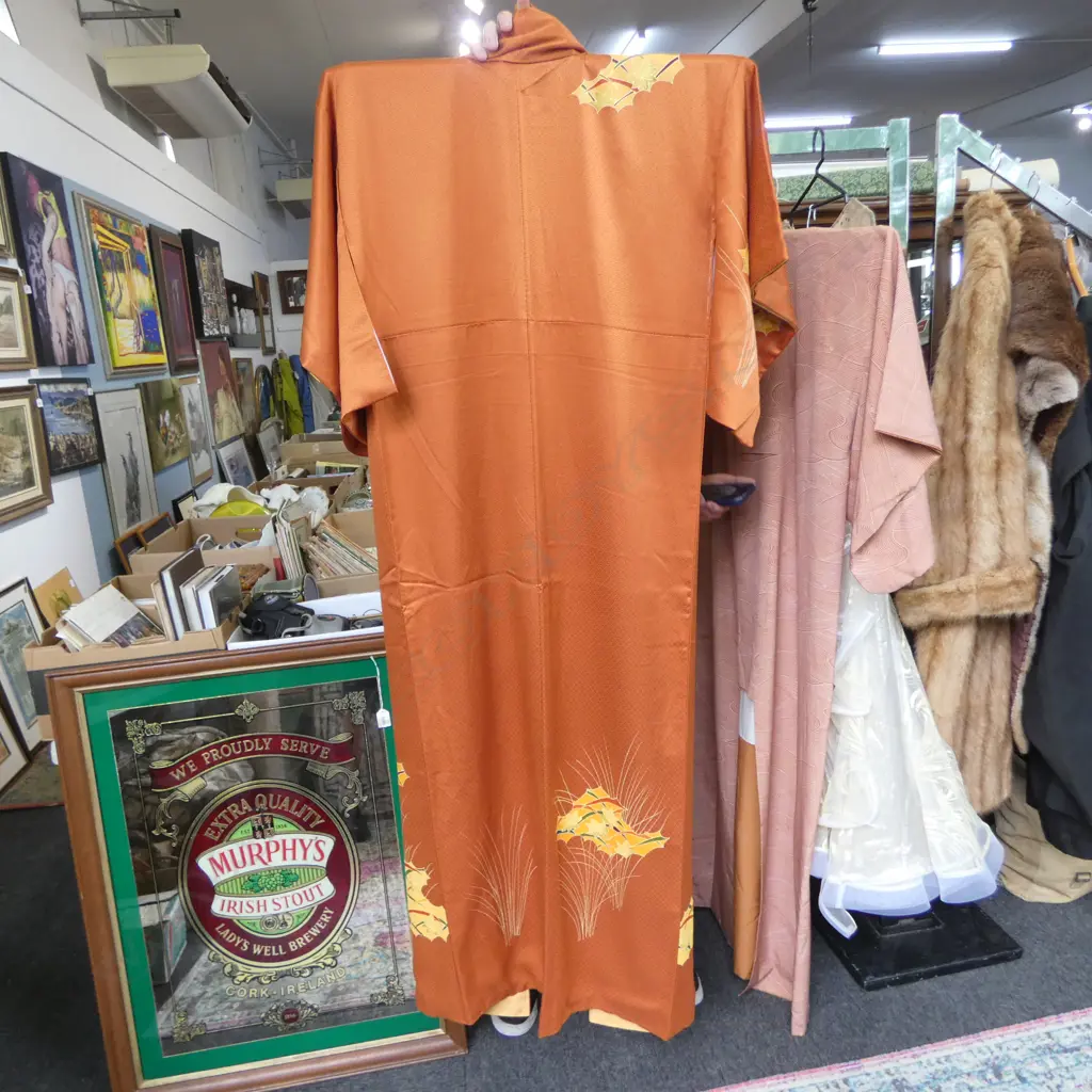 TAN PATTERNED JAPANESE KIMONO Image 1++