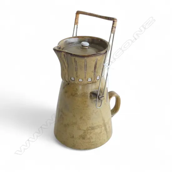 KASUGA JAPANESE STONEWARE LIDDED JUG H320MM