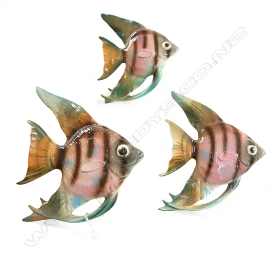 SET 3 1950'S ANGEL FISH - JAPANESE - wall hanging