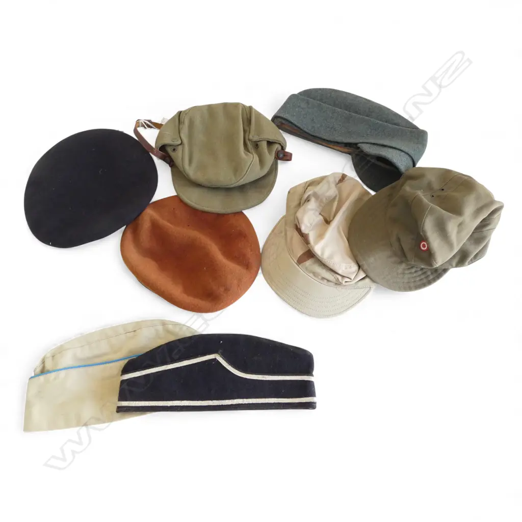 COLLECTION OF 8 MILITARY CAPS VARIOUS ARMIES Image 1++