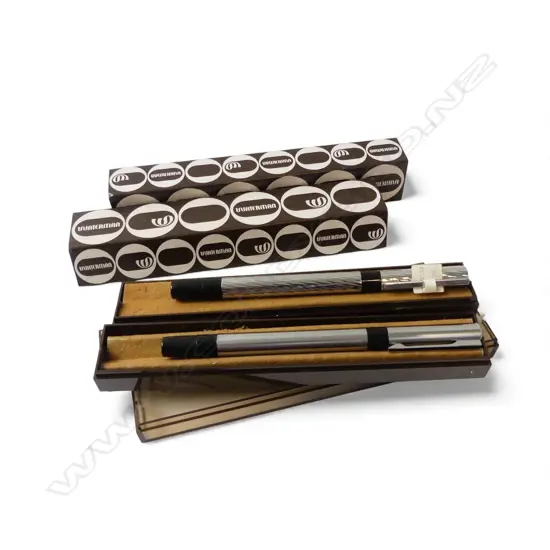 TWO WATERMAN FRANCE VINTAGE FIBRE NIB PENS UNUSED IN BOXES