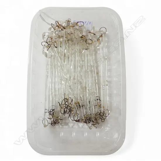 28 VINTAGE CRYSTAL FACET CUT STRING DROPS FOR HANGING, L.140MM