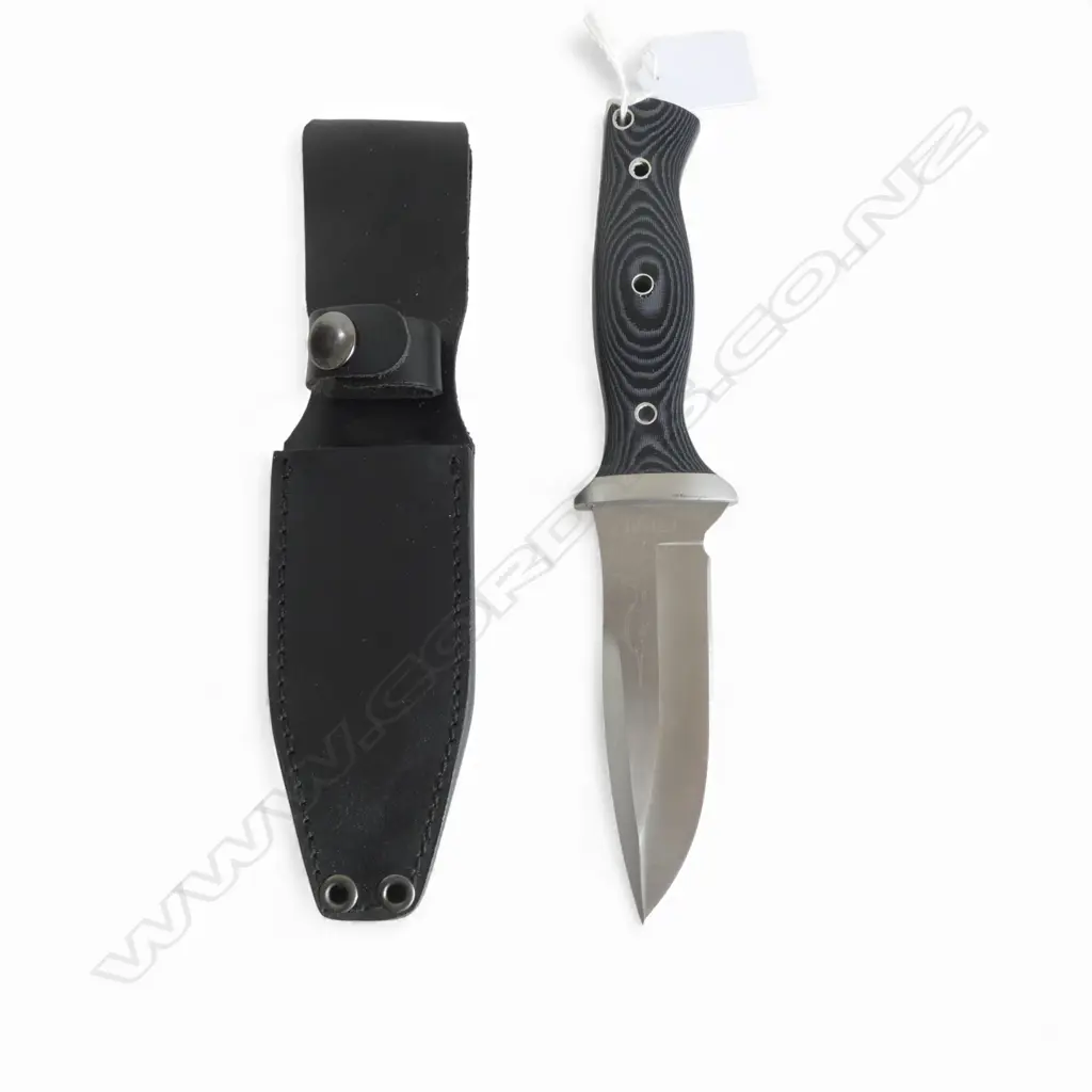HUNTING KNIFE w. LEATHER SHEATH L.245mm Image 1++