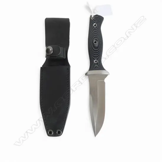 HUNTING KNIFE w. LEATHER SHEATH L.245mm