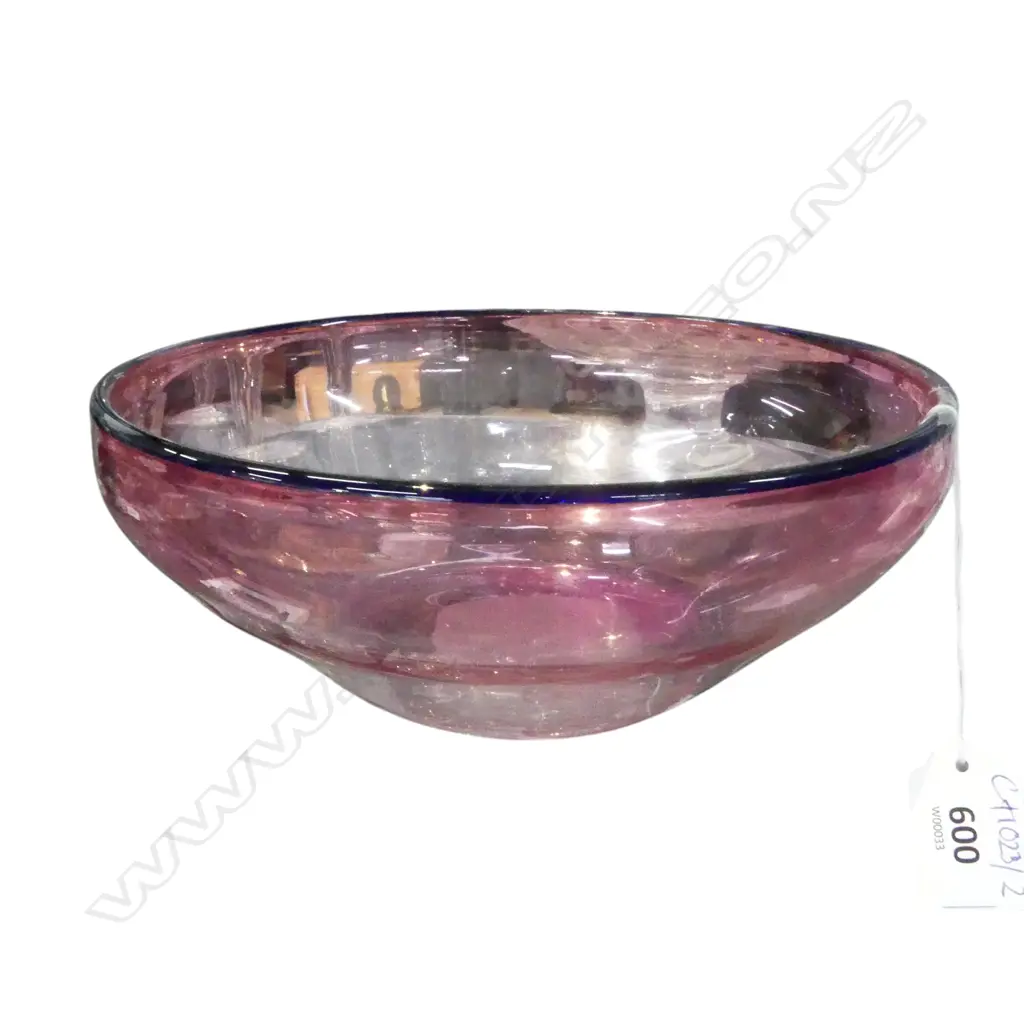 **RTV** GARY NASH ART GLASS BOWL, NOT SIGNED 215mm dia Image 1++
