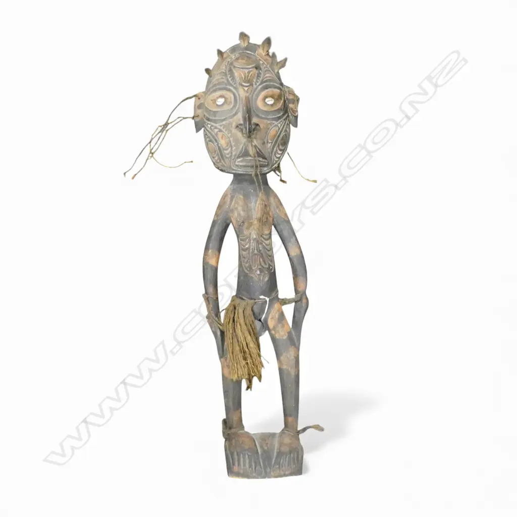 PNG CARVED WOODEN FIGURE H.780mm EAR REPAIRED Image 1++