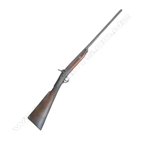 19thC MUZZLE LOADING PERCUSSION SHOTGUN BY W. STANLEY, ENGLAND L.1170mm OLD BORER