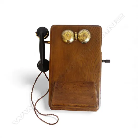 ANTIQUE OAK WALL PHONE H.415mm