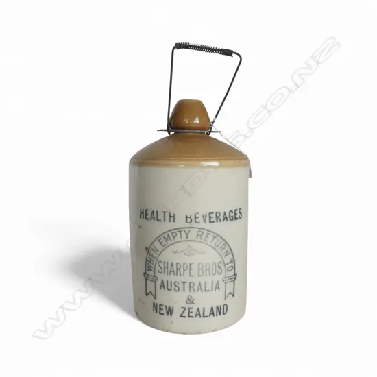 SHARPE BROS LARGE VINTAGE N.Z. STONEWARE BOTTLE/CROCK H.330mm