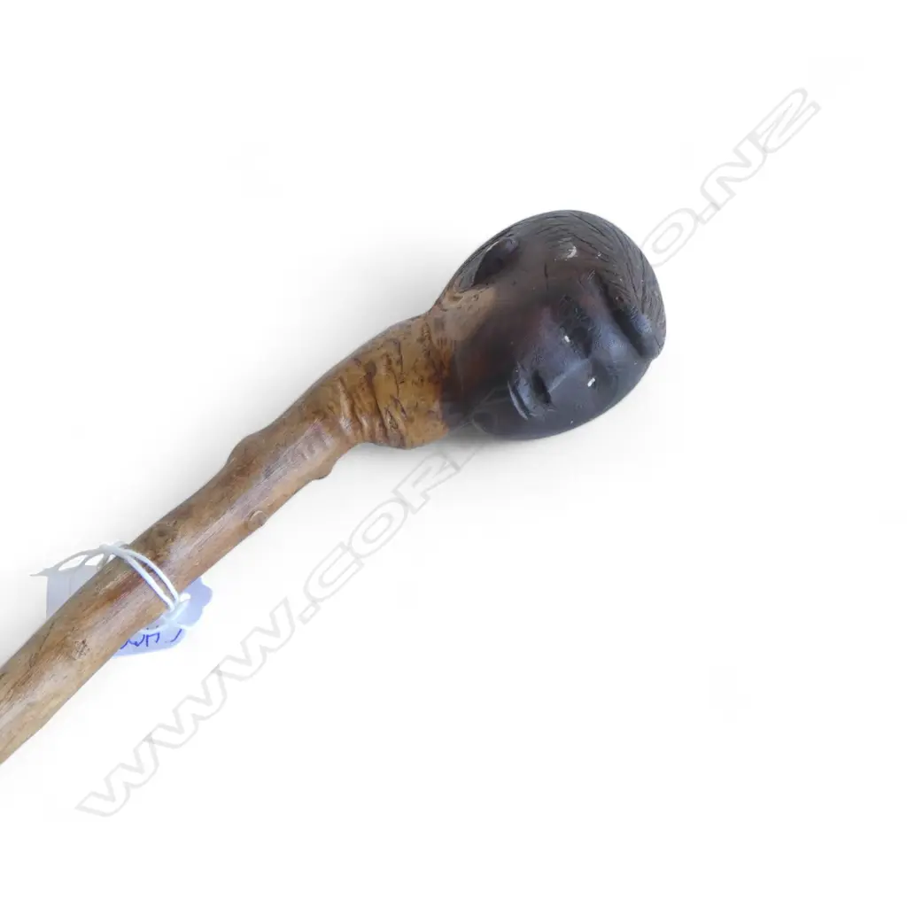 WALKING STICK WITH HANDLE CARVED AS BOYS HEAD L.1040mm Image 1++