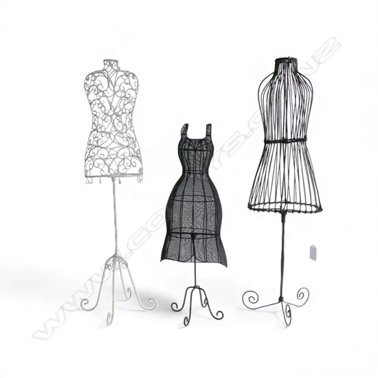 3 METAL WIRE DECORATIVE DRESS FORM MANNEQUINS H.600mm